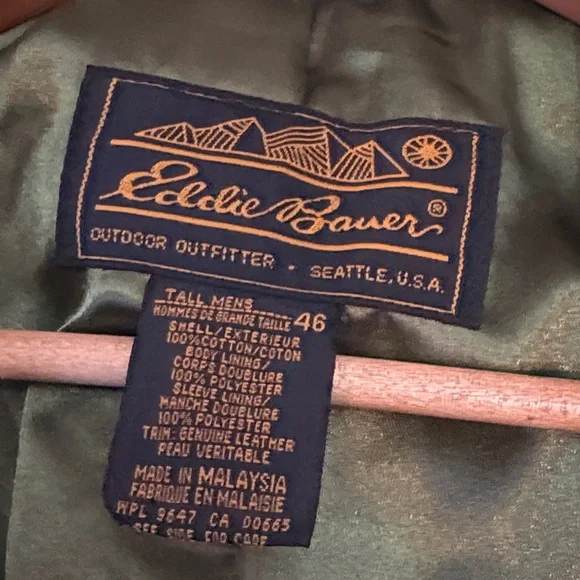 Eddie Bauer Green Corduroy Blazer 46 tall suede elbow patches - Picture 2 of 3